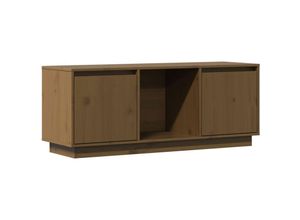 8720286923238 - Bonnevie - TV-SchrankTV-Möbel Honigbraun 1105x35x44 cm Massivholz Kiefer vidaXL