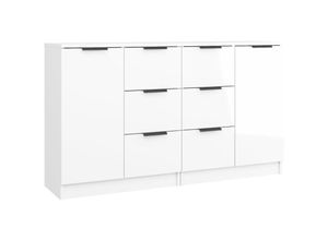 8720287122524 - Vidaxl - Sideboards 2 Stk Hochglanz-Weiß 60x30x70 cm Holzwerkstoff Weiß