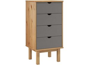 8720287165538 - Bonnevie - Schubladenschrank otta Braun&Grau 46x395x90 cm Massivholz vidaXL888608