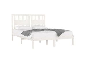 8720287026891 - MassivholzbettSchlafzimmerbett Weiß Kiefer 150x200 cm vidaXL516281