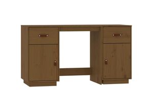 8720287088950 - Bonnevie - ComputertischSchreibtisch mit Schränken Honigbraun 135x50x75 cm Massivholz vidaXL 8720287088950 - Bonnevie - ComputertischSchreibtisch mit Schränken Honigbraun 135x50x75 cm Massivholz vidaXL