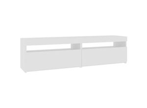 8720286218143 - Bonnevie - TV-Schränke 2 Stk TV-Möbel mit LED-Leuchten Hochglanz-Weiß 75x35x40 cm vidaXL