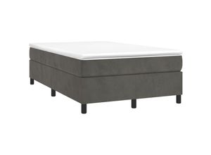 8720287237709 - Bonnevie - BoxspringbettDoppelbett Dunkelgrau 120x200 cm Samt vidaXL