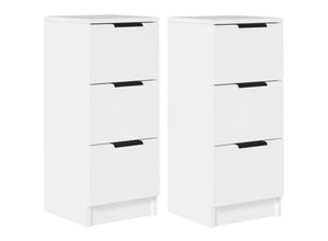 8720287078685 - Bonnevie - Sideboards 2 Stk Weiß 30x30x70 cm Holzwerkstoff vidaXL25476