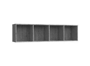 8720286975244 - Bonnevie - Bücherregal TV-SchrankTV-Möbel Grau Sonoma 143x30x36 cm Holzwerkstoff vidaXL