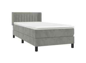 8720287328360 - Bonnevie - BoxspringbettSchlafzimmerbett mit Matratze Hellgrau 100x200 cm Samt vidaXL