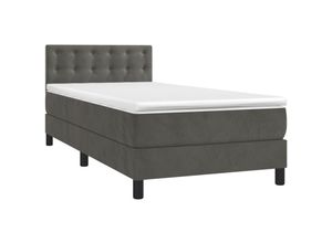 8720845501860 - Bonnevie - BoxspringbettSchlafzimmerbett mit Matratze Dunkelgrau 90x200 cm Samt vidaXL