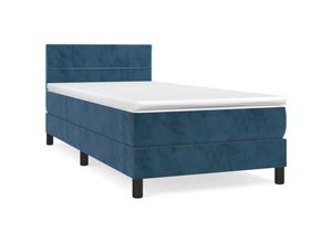 8720287459552 - Vidaxl - Boxspringbett mit Matratze Dunkelblau 100x200 cm Samt