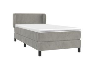 8720287412311 - Boxspringbett mit Matratze Hellgrau 100x200 cm Samt Vidaxl Grau 8720287412311 - Boxspringbett mit Matratze Hellgrau 100x200 cm Samt Vidaxl Grau