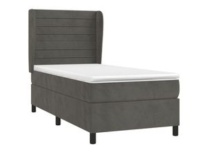 8720287431145 - Bonnevie - BoxspringbettSchlafzimmerbett mit Matratze Dunkelgrau 80x200 cm Samt vidaXL58561