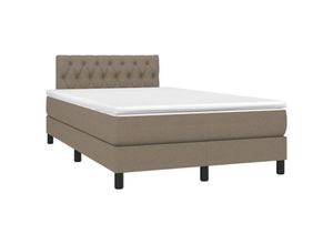 8720287449492 - Vidaxl - Boxspringbett mit Matratze Taupe 120x200 cm Stoff Taupe