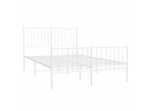 8720845721893 - Bonnevie - BettgestellSchlafzimmerbett mit Kopf- und Fußteil Metall Weiß 120x200 cm vidaXL