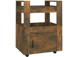 8720287222330 - Bonnevie - Küchenwagen Räuchereiche 60x45x80 cm Holzwerkstoff vidaXL663979