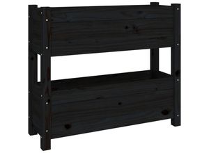 8720845678845 - Bonnevie - PflanzkübelBlumenkasten Schwarz 77x25x66 cm Massivholz Kiefer vidaXL