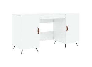 8720845945510 - Bonnevie - ComputertischSchreibtisch Hochglanz-Weiß 140x50x75 cm Holzwerkstoff vidaXL