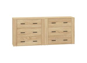 8720845823399 - Bonnevie - 2 Stk SideboardsKommode Sonoma-Eiche Holzwerkstoff vidaXL