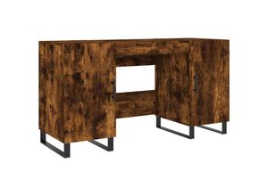 8720845946104 - Bonnevie - ComputertischSchreibtisch Räuchereiche 140x50x75 cm Holzwerkstoff vidaXL