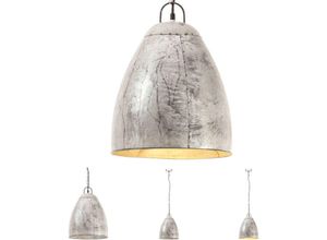 8721031334781 - The Living Store - Hängelampe Industriestil 25 w Silbern Rund 32 cm E27 - Lampen - Silber