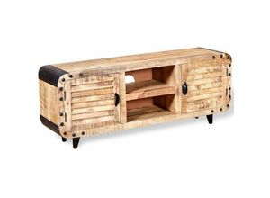 8718475528845 - Bonnevie - TV-SchrankTV-Möbel Raues Mangoholz 120 x 30 x 50 cm vidaXL