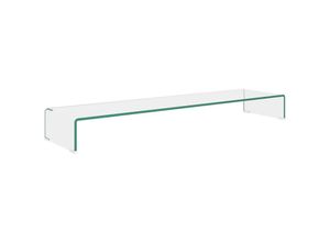 8718475530046 - Bonnevie - TV-Tisch Bildschirmerhöhung Glas Transparent 120x30x13 cm vidaXL711453