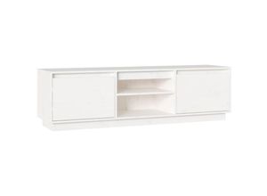 8721012264205 - Bonnevie - TV-Schrank Weiß 140x35x40 cm Massivholz Kiefer vidaXL384968