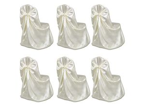 8718475884088 - Bonnevie - 6 x Stuhlhusse für Hochzeit Bankett cremefarben vidaXL920324