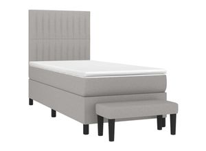 8720845527358 - Bonnevie - BoxspringbettSchlafzimmerbett mit Matratze Hellgrau 90x200 cm Stoff vidaXL