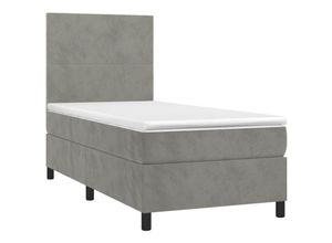 8720845515331 - Bonnevie - BoxspringbettSchlafzimmerbett mit Matratze Hellgrau 80x200 cm Samt vidaXL