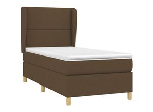 8720287423003 - Boxspringbett,Schlafzimmerbett mit Matratze Dunkelbraun 100x200 cm Stoff vidaXL 8720287423003 - Boxspringbett,Schlafzimmerbett mit Matratze Dunkelbraun 100x200 cm Stoff vidaXL