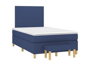 8720845529970 - Jinlefu - Boxspringbett mit Matratze Blau 120x200 cm Stoff vidaXL