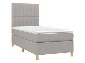 8720845511296 - Bonnevie - BoxspringbettSchlafzimmerbett mit Matratze Hellgrau 90x200 cm Stoff vidaXL