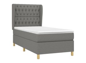 8720287426103 - Bonnevie - BoxspringbettSchlafzimmerbett mit Matratze Dunkelgrau 90x200 cm Stoff vidaXL