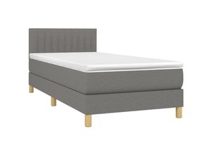 8720287454106 - Bonnevie - BoxspringbettSchlafzimmerbett mit Matratze Dunkelgrau 90x200 cm Stoff vidaXL109341