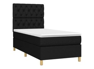 8720845511951 - Bonnevie - BoxspringbettSchlafzimmerbett mit Matratze Schwarz 80x200 cm Stoff vidaXL