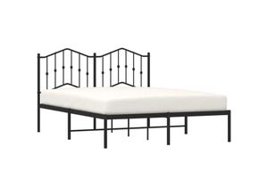 8721012210974 - Bonnevie - BettgestellSchlafzimmerbett mit Kopfteil Metall Schwarz 135x190 cm vidaXL858899