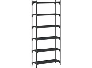 8721012194649 - Bonnevie - Bücherregal 6 Böden Schwarz 80x30x188 cm Holzwerkstoff vidaXL366793