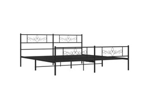 8721012047488 - Bonnevie - BettgestellSchlafzimmerbett mit Kopf- und Fußteil Metall Schwarz 193x203 cm vidaXL