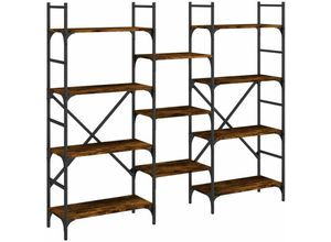 8721012339262 - Bonnevie - Bücherregal Räuchereiche 160x285x1365 cm Holzwerkstoff vidaXL12632