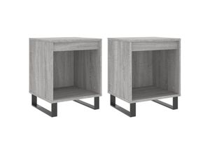 8721012111288 - 2er-Set Nachttische，Beistelltische Grau Sonoma 40x35x50 cm Holzwerkstoff vidaXL