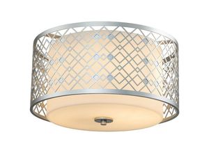 5024005020059 - Elstead Lighting ZIGGY-F-M-LS Deckenleuchte ZIGGY E27 2x60W Stahl Silber lackiert Glas H229cm Ø406cm dimmbar