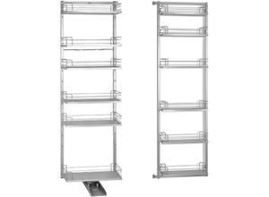 4250496660721 - Kesseböhmer Dispensa Tandem ii Auszugsrahmen + Tandem Side Türregal inkl arena Classic Einhängetablare silbergrau Höhe 1700 mm für 60er Hochschrank