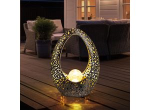 9007371495733 - - Orientalische Solarlampen für Außen Gartendeko Outdoor Balkon Deko Dekorstanzungen Glaskugel bronze gold 1x led warmweiß LxH 215 x 275 cm