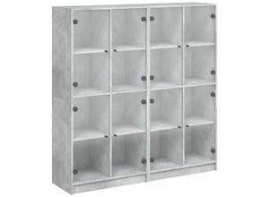 8721012216105 - Vidaxl - Bücherschrank mit Türen Betongrau 136x37x142 cm Holzwerkstoff Grau