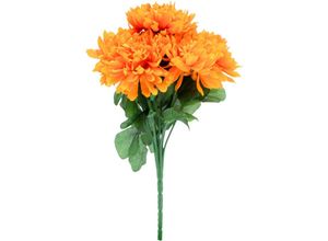 4069055000492 - Spetebo - Chrysanthemen Strauß künstlich 2er Set - orange - Deko Blumenstrauß mit 7 Stielen - Strauß Kunst Päonie Dekorpflanze Kunstblumen Blumen