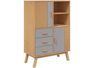 8721012133877 - Vidaxl - Highboard olden Grau und Braun 85x43x125 cm Massivholz Kiefer Grau