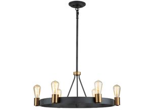 4255596734815 - Licht-erlebnisse - Kronleuchter Metall E27 rund ø 723 cm h max 1198 cm in Zink Antik Messing Antik Vintage Design 4255596734815 - Licht-erlebnisse - Kronleuchter Metall E27 rund ø 723 cm h max 1198 cm in Zink Antik Messing Antik Vintage Design