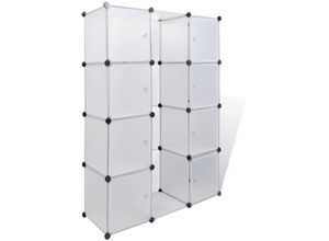 8718475855125 - Modularer Schrank mit 9 Fächern 37x115x150 cm Weiß vidaXL - Weiß