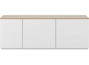 5603449404993 - Lowboard TEMAHOME Join Sideboards Gr B H T 160 cm x 57 cm x 50 cm weiß (weiß lackiertes eichenfurnier) Lowboards mit Push-to-Open-Funktion aus Honeycomb-Bauweise Breite 160 cm