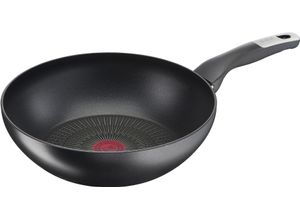 3168430304833 - Wok TEFAL Unlimited G25519 Pfannen Gr Ø 28 cm + Höhe 8 cm schwarz Woks kratzfest Induktion Temperaturanzeiger Made In France Ø 28 cm