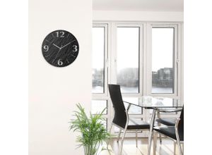 4062144832844 - Wanduhr ARTLAND Schiefer Wanduhren Gr B H T 30 cm x 30 cm x 18 cm Funkuhr schwarz Wanduhren wahlweise mit Quarz- oder Funhuhrwerk lautlos ohne Tickgeräusche